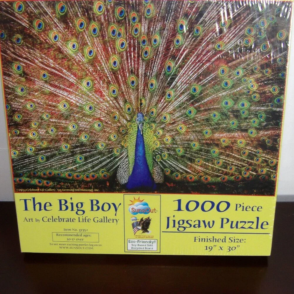 The Big Boy Suns Out 1000 Piece Jigsaw Puzzle of a Pretty Peacock new